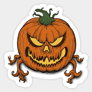 Scary Pumpkin Head Sticker